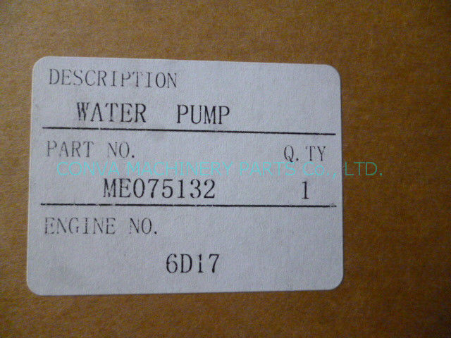 6d17 petites pièces de moteur de MITSUBISHI de pompe à eau de moteur ME075132 étanches à l'humidité